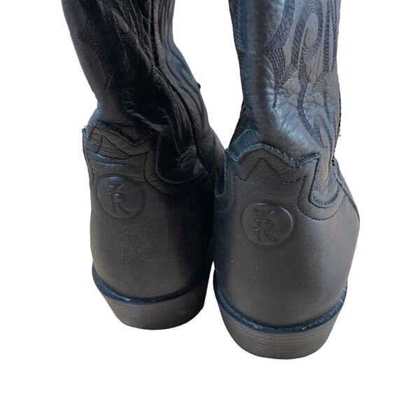 Tony Lama Black Leather Cowboy Boots ZR Oil Resistant Men’s Size 10EE Extra Wide - Picture 7 of 11